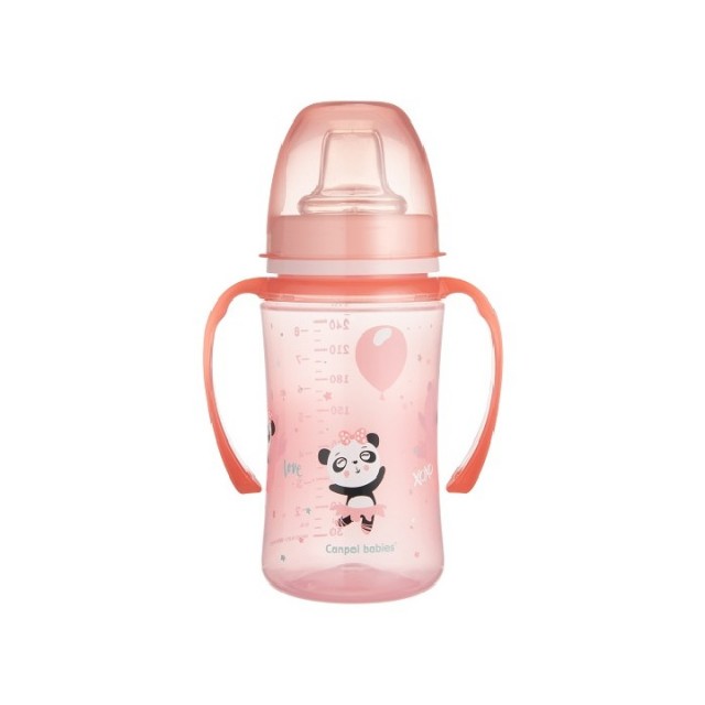 CANPOL BABY CUP EASY START - COLORFUL ANIMALS - PINK 240ML
